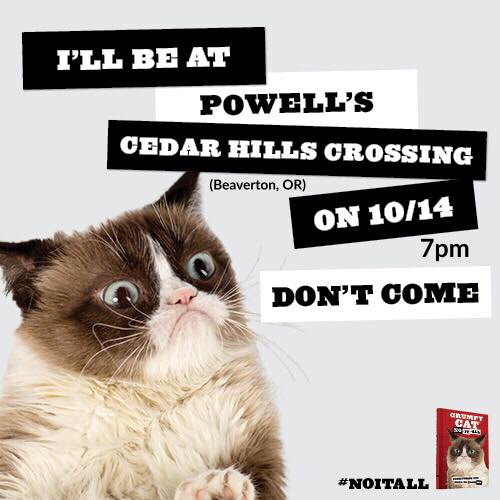 Meet Grumpy Cat at Powell's Books - Beaverton, OR Tomorrow