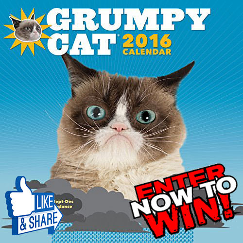 Enter to win a 2016 Grumpy Cat Calendar